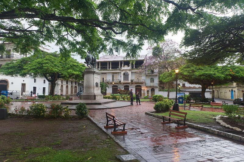 20101201_180433 D3S.jpg - Plaza Herrera.   Tourist police are on frequent patrol in the old city.